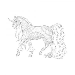 Mandala Cheval un Coloriage animaux Anti-stress gratuite à imprimer - coloriage-dessin-mandala.com