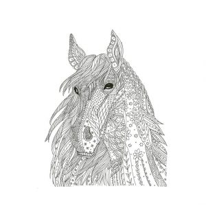 Mandala Cheval un Coloriage animaux Anti-stress gratuite à imprimer - coloriage-dessin-mandala.com
