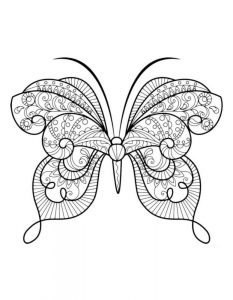 Mandala Papillon un Coloriage anti-stress Dessin haute qualité - Tatouage - iColorify