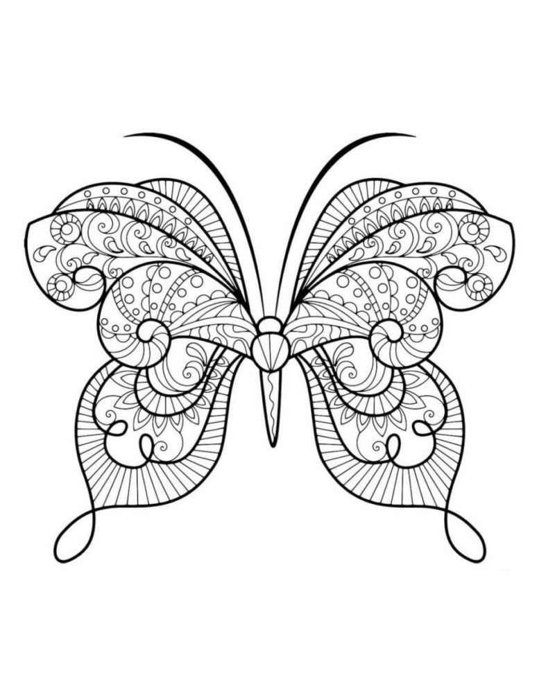 Mandala Papillon un Coloriage anti-stress Dessin haute qualité - Tatouage - iColorify