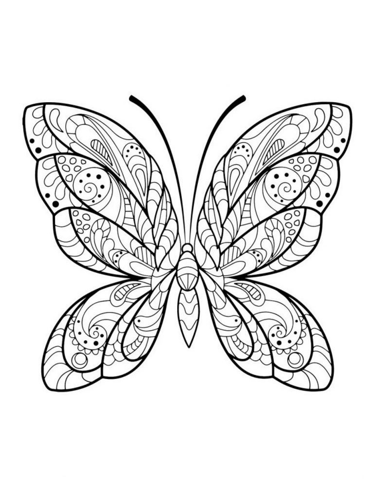 Mandala Papillon un Coloriage anti-stress Dessin haute qualité - Tatouage - zentangle - icolorify.com