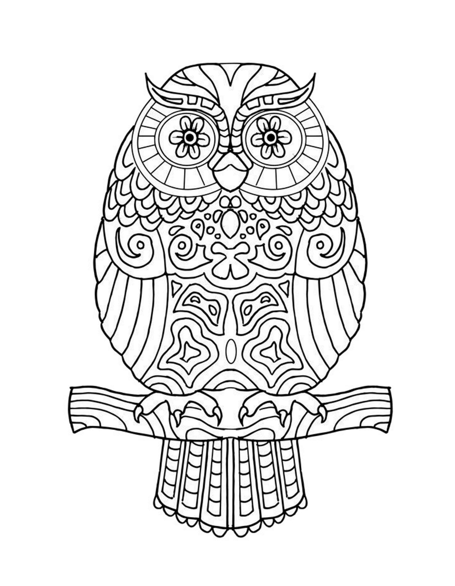 coloriage Mandala Hibou Gratuit, un Dessin Haute Définition à imprimer - iColorify