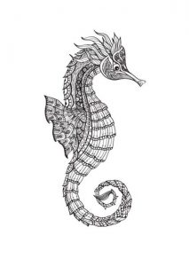 Hippocampe °4 : Un dessin hippocampe mandala Mandala Hippocampe, Un dessin hippocampe mandala