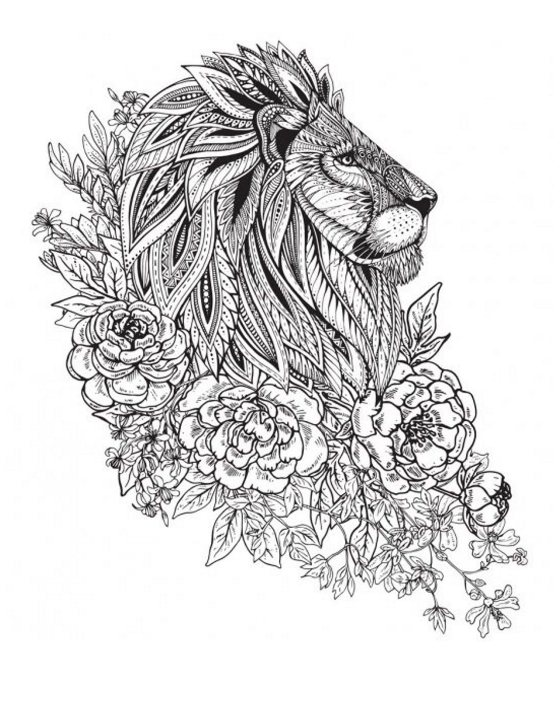 Mandala Tête de lion un Coloriage Haute Définition Dessin Animaux Gratuit à imprimer sur iColorify