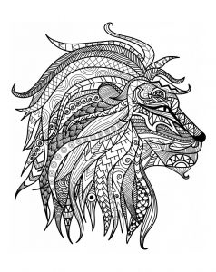 Mandala Tête de lion un Coloriage Haute Définition Dessin Animaux Gratuit à imprimer sur iColorify
