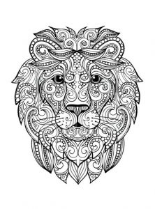 Mandala Tête de lion un Coloriage Haute Définition Dessin Animaux Gratuit à imprimer sur iColorify