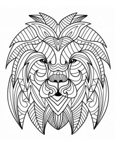 Mandala Tête de lion un Coloriage Haute Définition Dessin Animaux Gratuit à imprimer sur iColorify