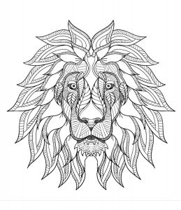 Mandala Tête de lion un Coloriage Haute Définition Dessin Animaux Gratuit à imprimer sur iColorify