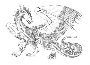 Coloriage Dragon, un dessin anti-stress gratuit à imprimer, Mandala Dragon sur Coloriage-Dessin-Mandala.com