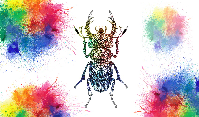 Mandala scarabée - coloriage scarabee mandala scarabee gratuit tatouage dessin anti stress a imprimer insecte iColorify main
