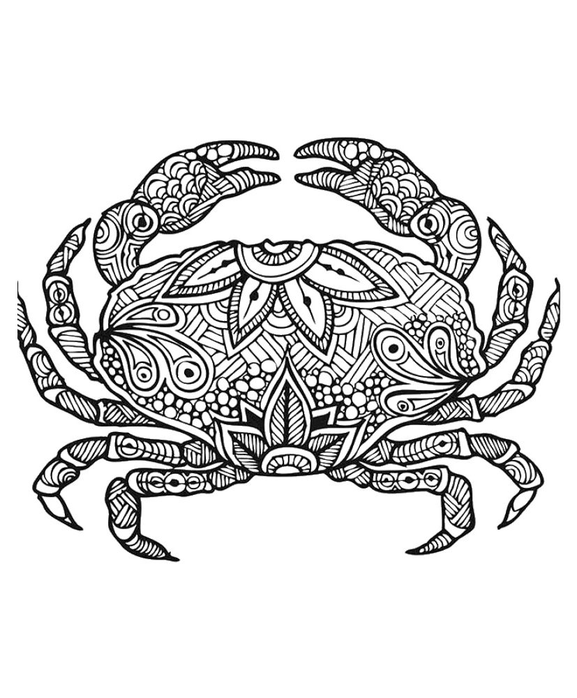 #1 Coloriage de mandala Crabe: libérez votre créativité 1 Mandala Crabe un Coloriage crabe, dessin tourteau anti-stress gratuit à imprimer, un tatouage haute définition sur iColorify.com