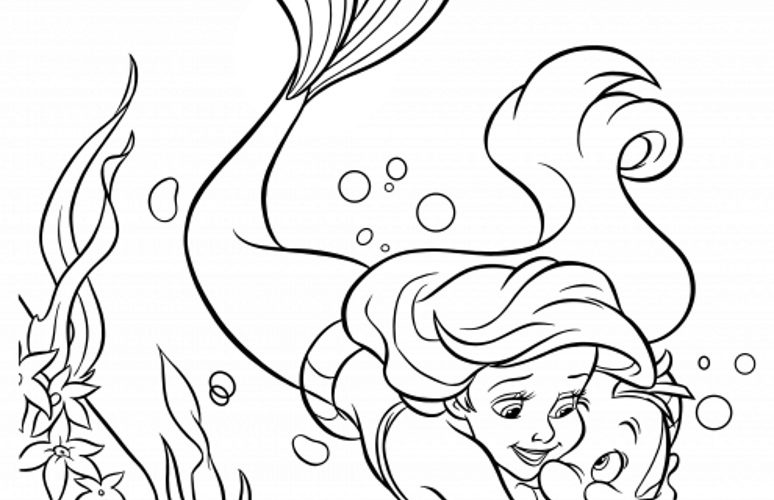 Coloriage Ariel La Petite Sirène - Coloriage Princesse Ariel La Petite Sirene dessin anime coloriage facile enfant icolorify 11