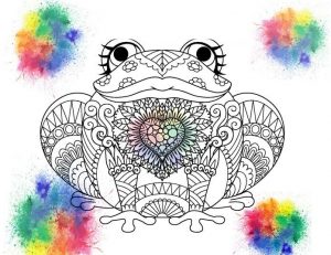 Coloriage Mandala Grenouille gratuit, mandala frog, un dessin grenouille, Des Mandalas Animeaux à imprimer sur iColorify.com