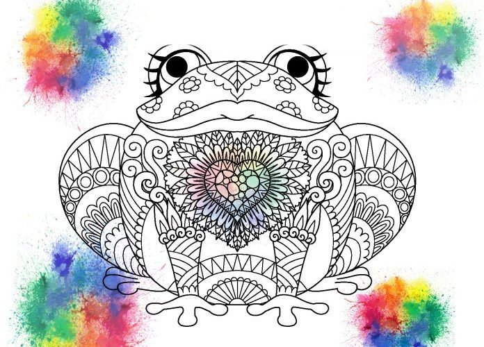 Coloriage Mandala Grenouille gratuit, mandala frog, un dessin grenouille, Des Mandalas Animeaux à imprimer sur iColorify.com