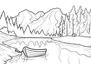 Coloriage Paysage Nature #5 Coloriage Paysage Nature, un coloriage nature, des paysages et dessin nature à colorier et à imprimer gratuit sur Coloriage-dessin-Mandala.com