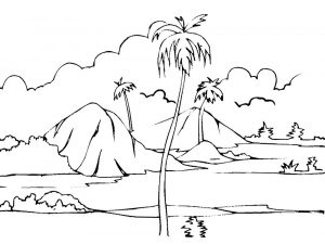 Coloriage Paysage Nature #7 Coloriage Paysage Nature, un coloriage nature, des paysages et dessin nature à colorier et à imprimer gratuit sur Coloriage-dessin-Mandala.com
