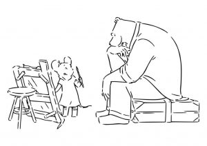 Dessin Ernest et Célestine, un coloriage-dessin-mandala gratuit à imprimer