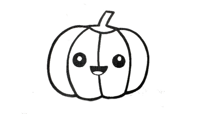 Activité Enfant : Apprendre à Dessiner une Citrouille Kawaii 5 Coloriage citrouille kawaii simple sur iColorify.com